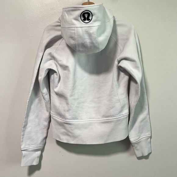 Lululemon White Full Zip Scuba Hoodie - Size 10 - Picture 7 of 15